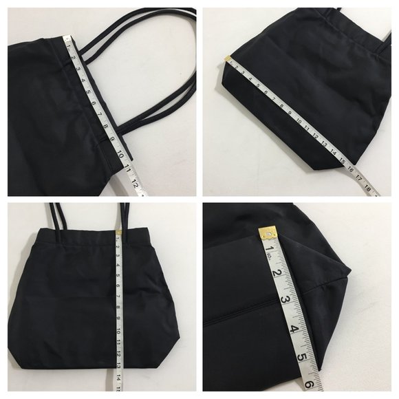 Banana Republic Vintage Nylon Shoulder Bag Tote Black Magnetic Closure Sz Medium - Picture 15 of 16